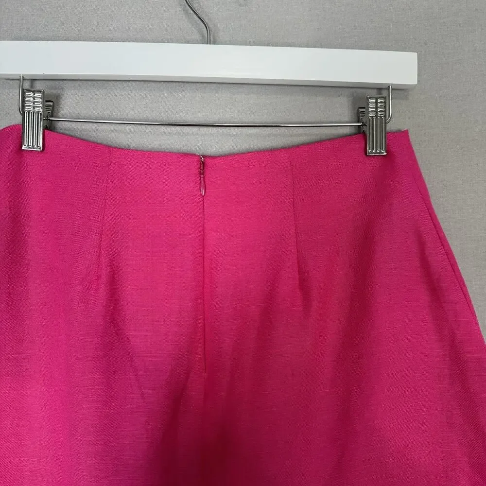ASTR The Label Covina Skirt Womens Small‎ Pink Linen Blend Mini Side Slit Resort